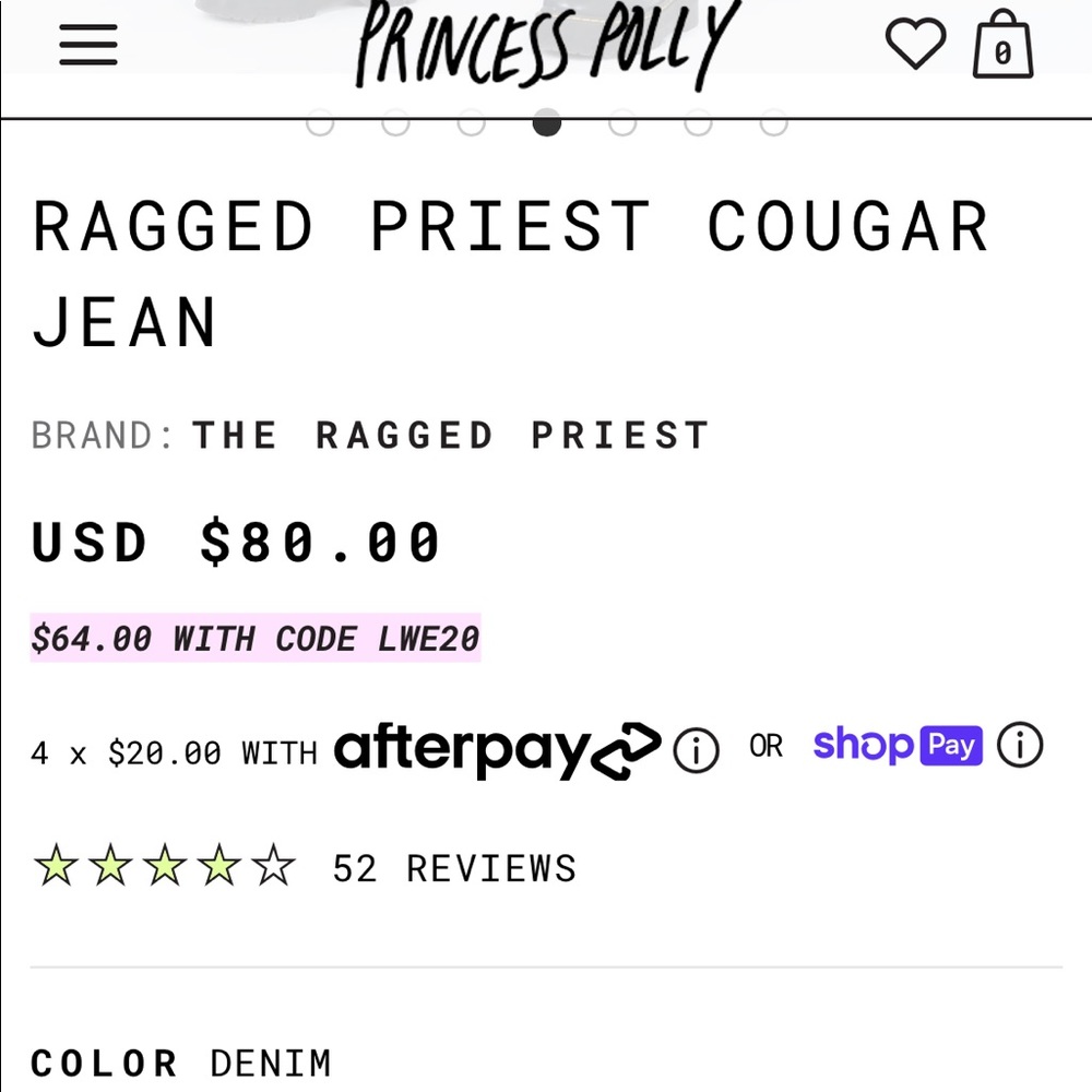 RAGGED PRIEST COUGAR JEAN - Picture 7 of 7